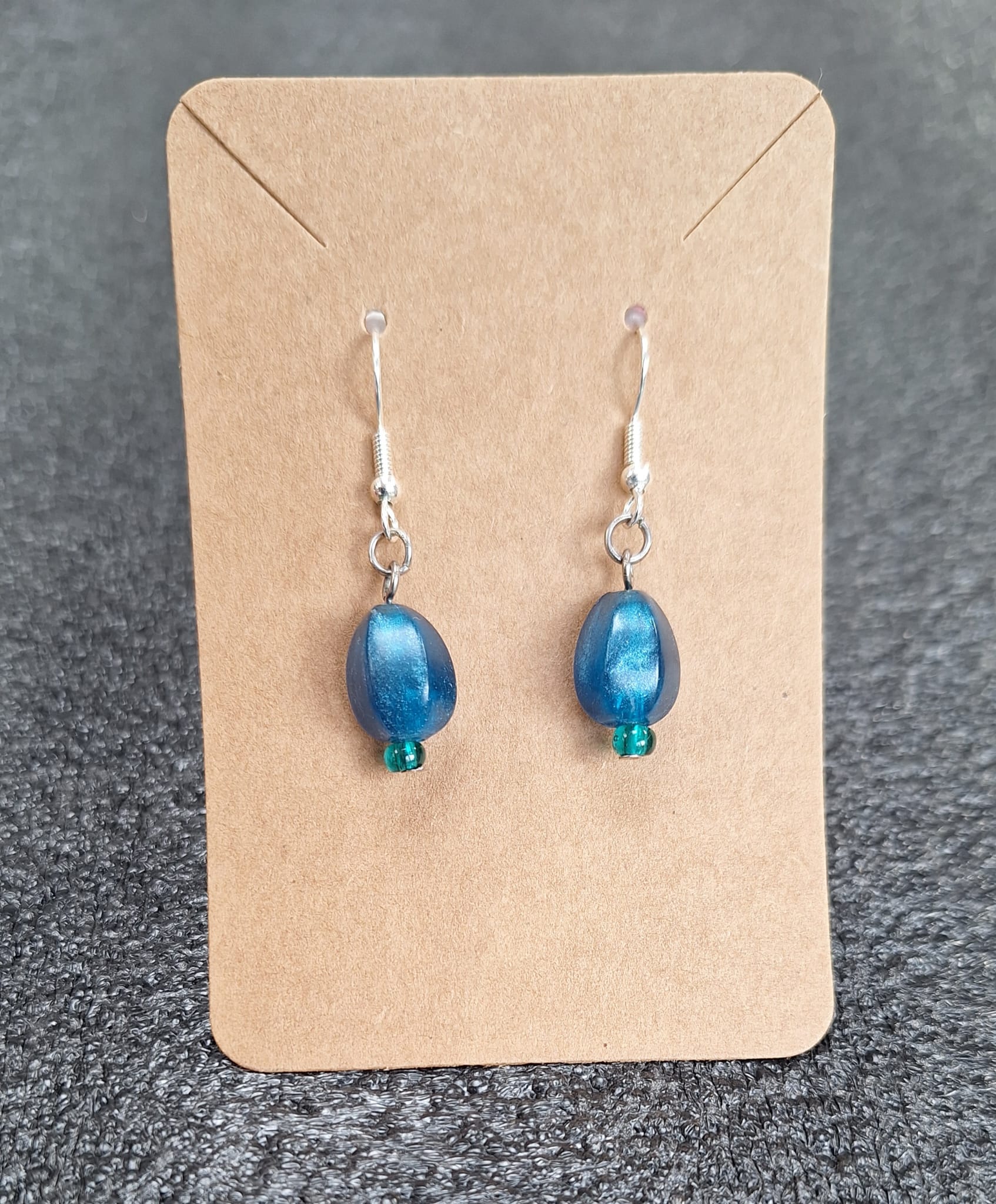 Teal Abstract Stud Earrings